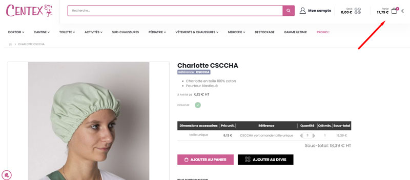 Centex Warenkorb anzeigen