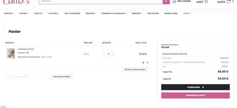 Centex Warenkorb anzeigen