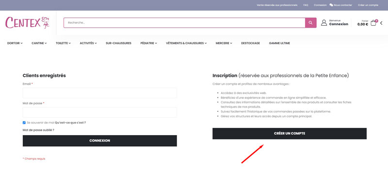 Centex Registrierung